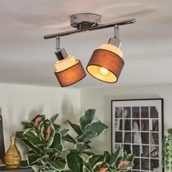Lampes En Tissu-hofstein Ailer Plafonnier, Spot de plafond Chrome, 2 lumières