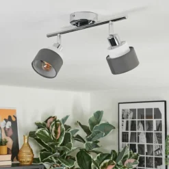 Lampes En Tissu-hofstein Ailer Plafonnier, Spot de plafond Chrome, 2 lumières