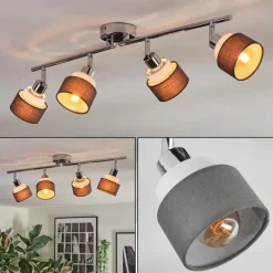 Lampes En Tissu-hofstein Ailer Plafonnier, Spot de plafond Chrome, 4 lumières