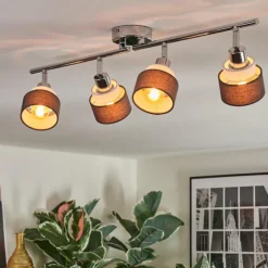Lampes En Tissu-hofstein Ailer Plafonnier, Spot de plafond Chrome, 4 lumières