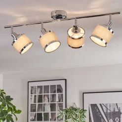 Lampes En Tissu-hofstein Ailer Plafonnier, Spot de plafond Chrome, 4 lumières