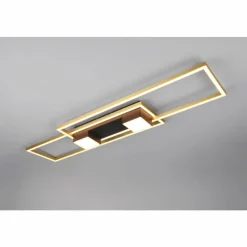 Lampes Dorées-Luminaires Trio ALBANY Plafonnier LED Noir doré, 1 lumière, Télécommandes