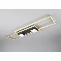 Lampes Dorées-Luminaires Trio ALBANY Plafonnier LED Noir doré, 1 lumière, Télécommandes