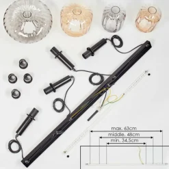 hofstein Alcofra Suspension Noir, 4 lumières