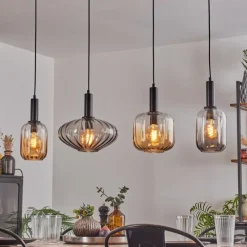 hofstein Alcofra Suspension Noir, 4 lumières