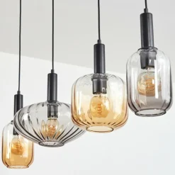 hofstein Alcofra Suspension Noir, 4 lumières