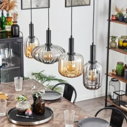 hofstein Alcofra Suspension Noir, 4 lumières