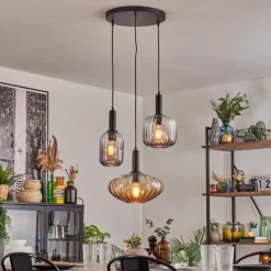 hofstein Alcofra Suspension Noir, 3 lumières