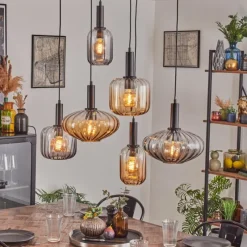 hofstein Alcofra Suspension Noir, 6 lumières