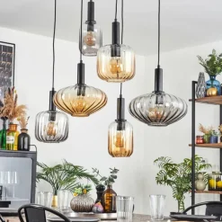 hofstein Alcofra Suspension Noir, 6 lumières