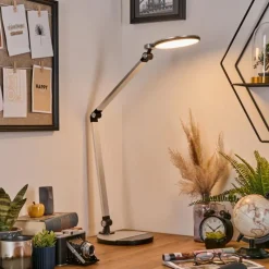 Lampes Vintages & Rétros-hofstein Aldeias Lampe de bureau, Lampe à poser, Liseuse LED Noir, Argenté, 1 lumière