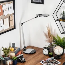 Lampes Vintages & Rétros-hofstein Aldeias Lampe de bureau, Lampe à poser, Liseuse LED Noir, Argenté, 1 lumière