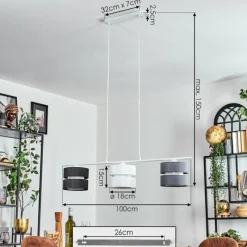 Lampes En Tissu-hofstein Alera Suspension, Suspension Blanc, 3 lumières