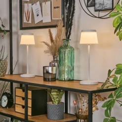 hofstein Algeraz Lampe de table d'extérieur, Lampe à poser LED Blanc, 1 lumière