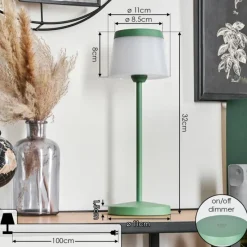 hofstein Algeraz Lampe de table d'extérieur, Lampe à poser LED Vert, 1 lumière