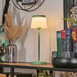 hofstein Algeraz Lampe de table d'extérieur, Lampe à poser LED Vert, 1 lumière