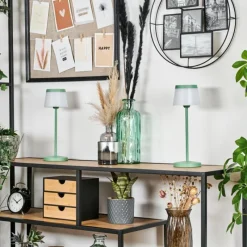 hofstein Algeraz Lampe de table d'extérieur, Lampe à poser LED Vert, 1 lumière