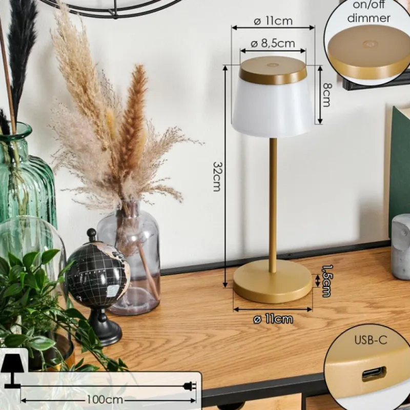 hofstein Algeraz Lampe de table d'extérieur, Lampe à poser LED Beige, 1 lumière