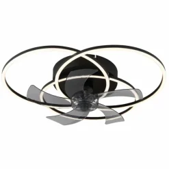 Luminaires Globo Lighting Alia Ventilateur de plafond lumineux LED Noir, 1 lumière, Télécommandes