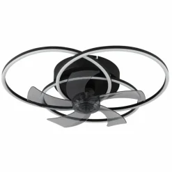 Luminaires Globo Lighting Alia Ventilateur de plafond lumineux LED Noir, 1 lumière, Télécommandes