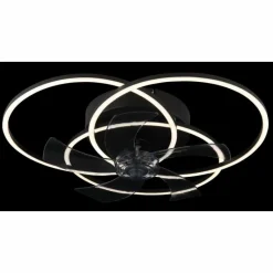 Luminaires Globo Lighting Alia Ventilateur de plafond lumineux LED Noir, 1 lumière, Télécommandes