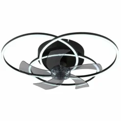 Luminaires Globo Lighting Alia Ventilateur de plafond lumineux LED Noir, 1 lumière, Télécommandes