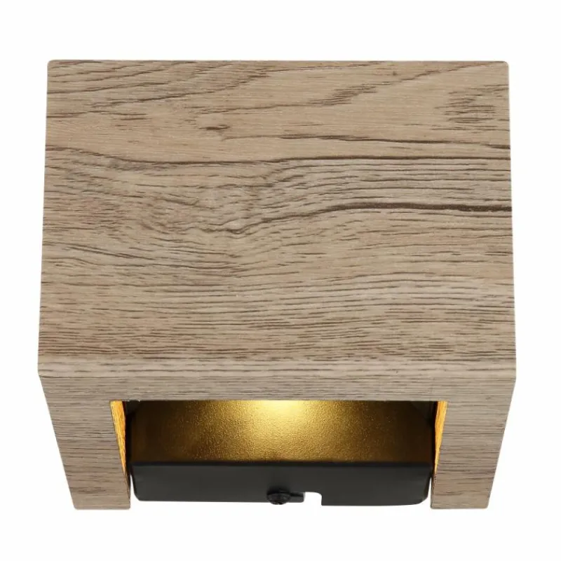 Lampes En Bois-Luminaires Globo Lighting Alina Applique murale LED Bois foncé, Écru, Noir, 1 lumière