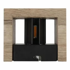 Lampes En Bois-Luminaires Globo Lighting Alina Applique murale LED Bois foncé, Écru, Noir, 1 lumière