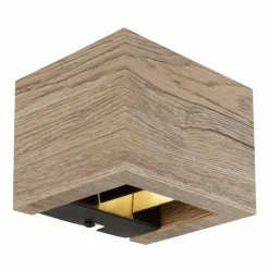 Lampes En Bois-Luminaires Globo Lighting Alina Applique murale LED Bois foncé, Écru, Noir, 1 lumière