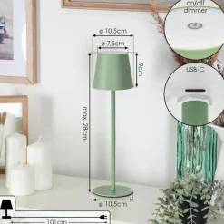 hofstein Allen Lampe de table d'extérieur, Lampe à poser LED Vert, 1 lumière