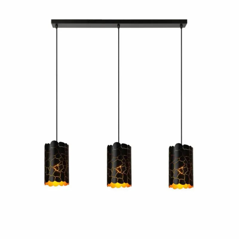 Lampes Dorées-Luminaires Lucide ALMELO Suspension Noir, 3 lumières