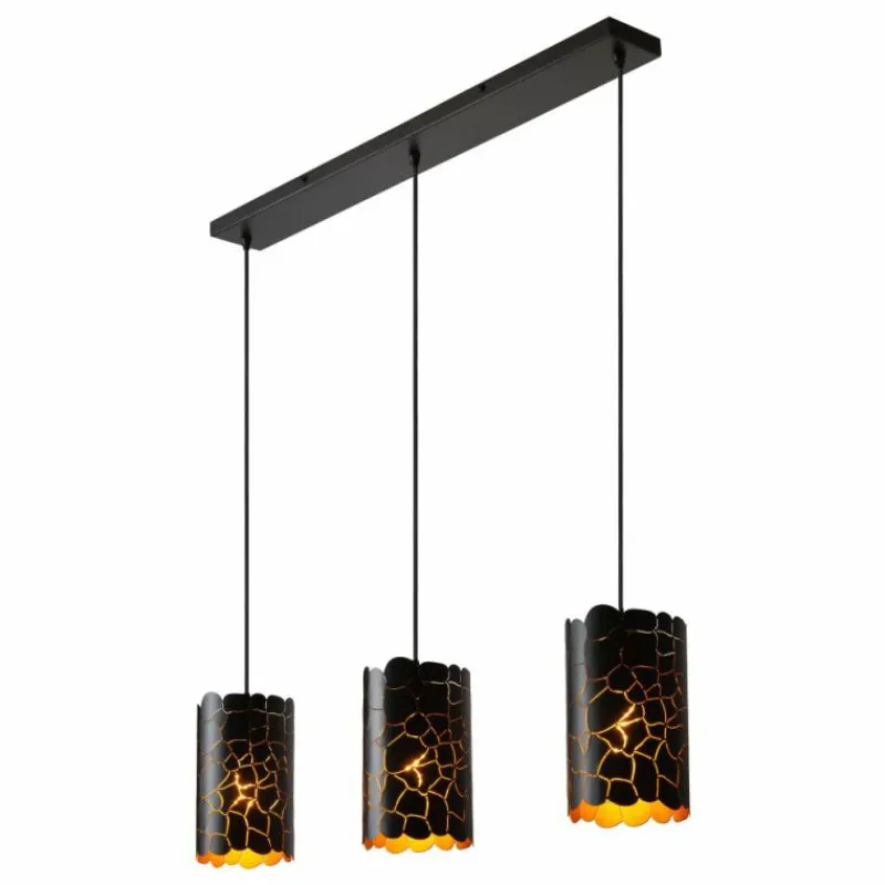 Lampes Dorées-Luminaires Lucide ALMELO Suspension Noir, 3 lumières