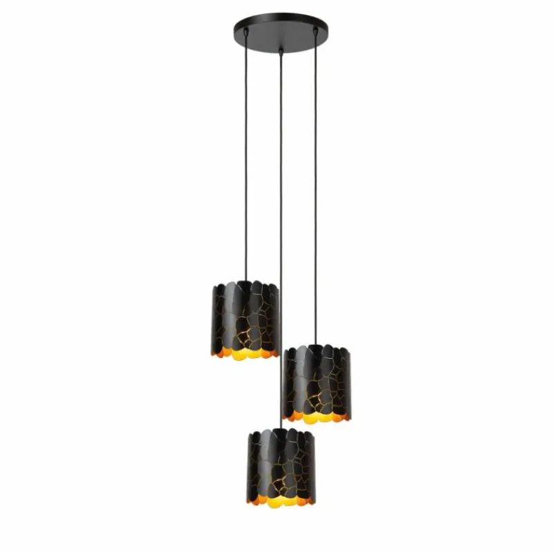 Lampes Dorées-Luminaires Lucide ALMELO Suspension Noir, 3 lumières