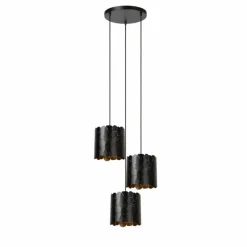 Lampes Dorées-Luminaires Lucide ALMELO Suspension Noir, 3 lumières