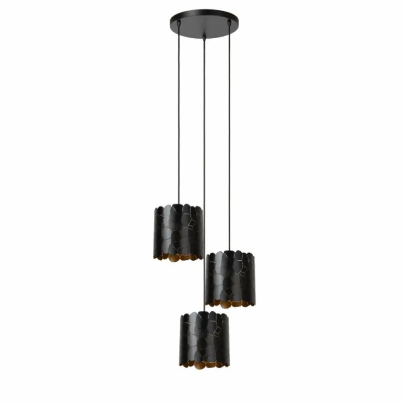 Lampes Dorées-Luminaires Lucide ALMELO Suspension Noir, 3 lumières