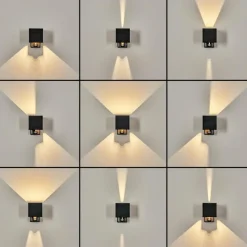 hofstein Almodofa Lampe murale d´extérieur, Luminaire Up & Down Noir, 1 lumière, Détecteur de mouvement