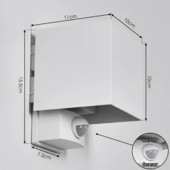 hofstein Almodofa Lampe murale d´extérieur, Luminaire Up & Down Blanc, 1 lumière, Détecteur de mouvement