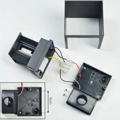 hofstein Almodofa Lampe murale d´extérieur, Luminaire Up & Down Anthracite, 1 lumière, Détecteur de mouvement