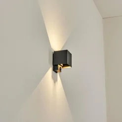 hofstein Almodofa Lampe murale d´extérieur, Luminaire Up & Down Anthracite, 1 lumière, Détecteur de mouvement