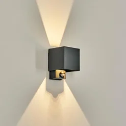 hofstein Almodofa Lampe murale d´extérieur, Luminaire Up & Down Anthracite, 1 lumière, Détecteur de mouvement