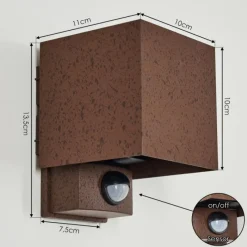 hofstein Almodofa Lampe murale d´extérieur, Luminaire Up & Down Rouille, 1 lumière, Détecteur de mouvement