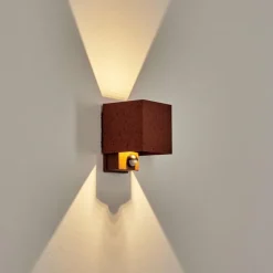 hofstein Almodofa Lampe murale d´extérieur, Luminaire Up & Down Rouille, 1 lumière, Détecteur de mouvement