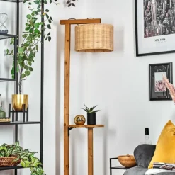 Luminaires Scandinaves-hofstein Almogarve Lampadaire Écru, Noir, 1 lumière