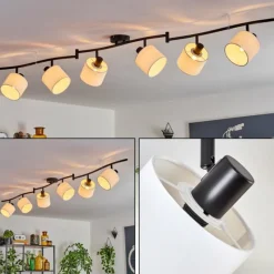 Lampes En Tissu-hofstein Alsen Plafonnier Noir, 6 lumières
