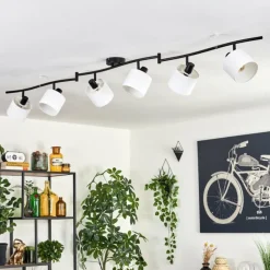 Lampes En Tissu-hofstein Alsen Plafonnier Noir, 6 lumières