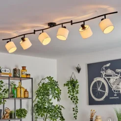 Lampes En Tissu-hofstein Alsen Plafonnier Noir, 6 lumières