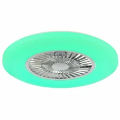 Luminaires Globo Lighting Alva Ventilateur de plafond lumineux LED Blanc, 1 lumière, Télécommandes, Changeur de couleurs