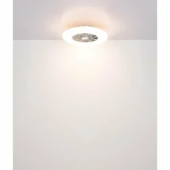 Luminaires Globo Lighting Alva Ventilateur de plafond lumineux LED Blanc, 1 lumière, Télécommandes, Changeur de couleurs