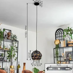 Lampes Dorées-hofstein Alven Suspension, Suspension Noir, 1 lumière