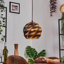 Lampes Dorées-hofstein Alven Suspension, Suspension Noir, 1 lumière